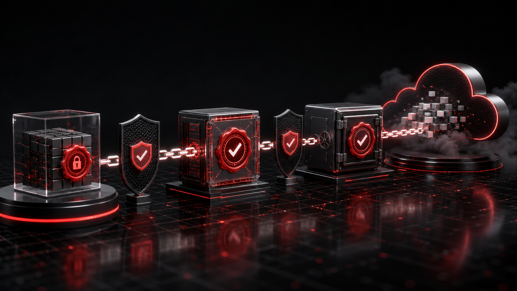 Trusted software delivery chain securing source code, build, artifact, and production deployment